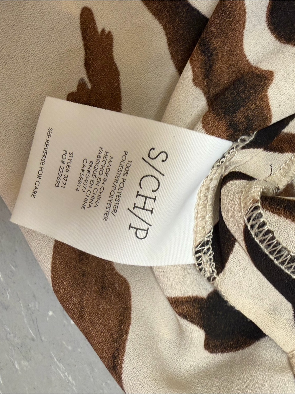 CAbi Cream Zebra-Print Blouse with Brown and Black Stripes - Picture 2 of 2